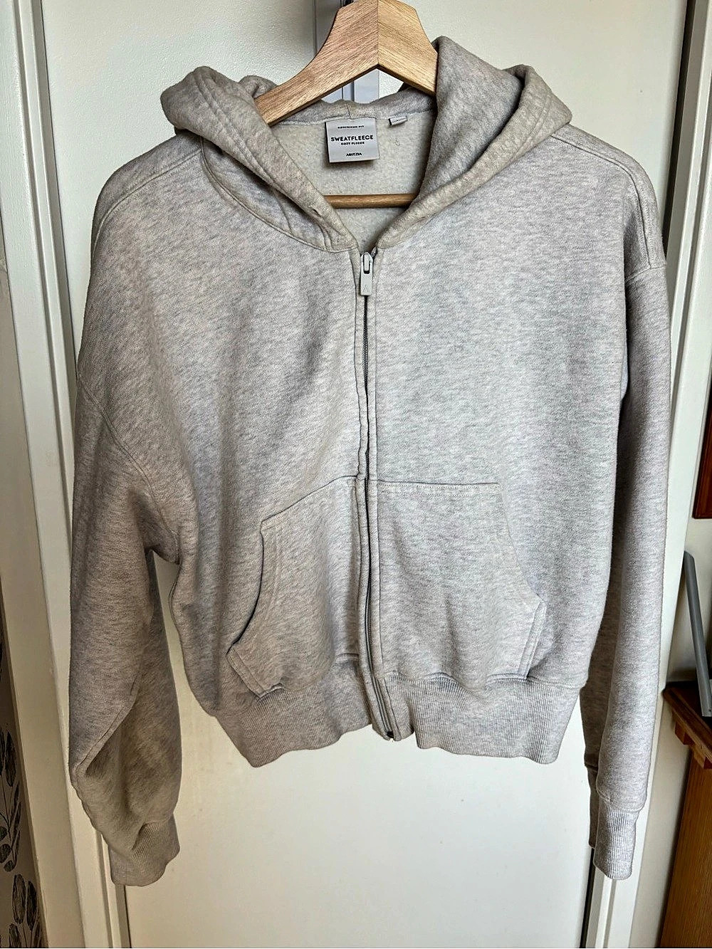 Aritzia Cozy Fleece Boyfriend Zip Hoodie Gray Medium